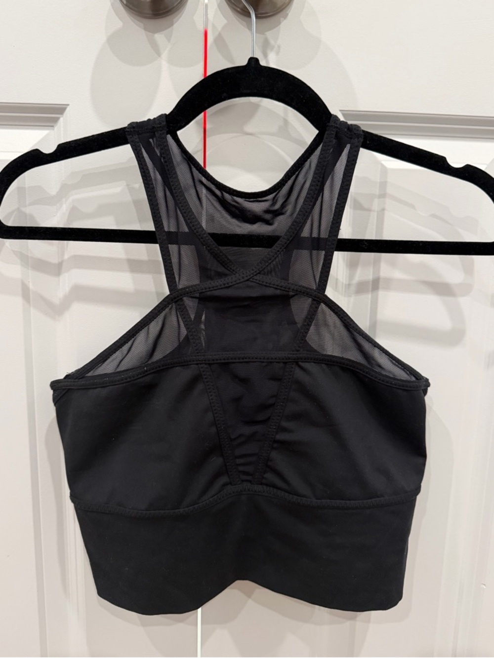 Free People Black Mesh Detail Athletic Top